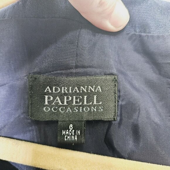 Adriana Papell Occasions Cocktail Evening Wedding Party Silk Dress Shrug Sz 6 - Picture 7 of 16